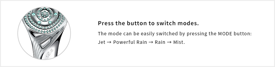 Offers four water flow modes to choose from