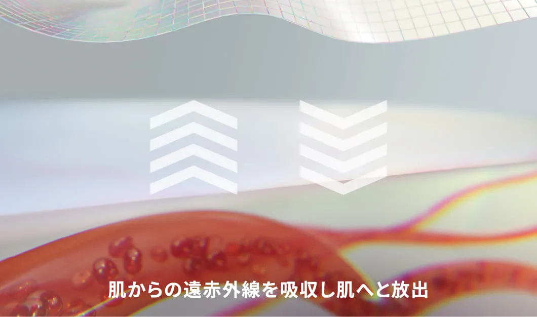 肌からの遠赤外線を吸収し肌へと放出