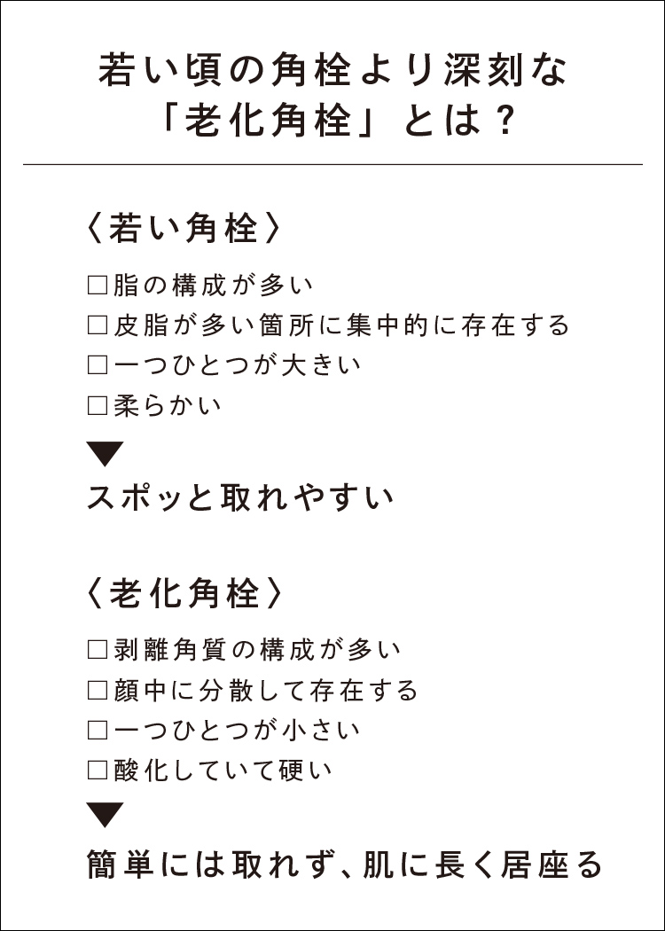 若い頃の角栓より深刻な「老化角栓」とは？