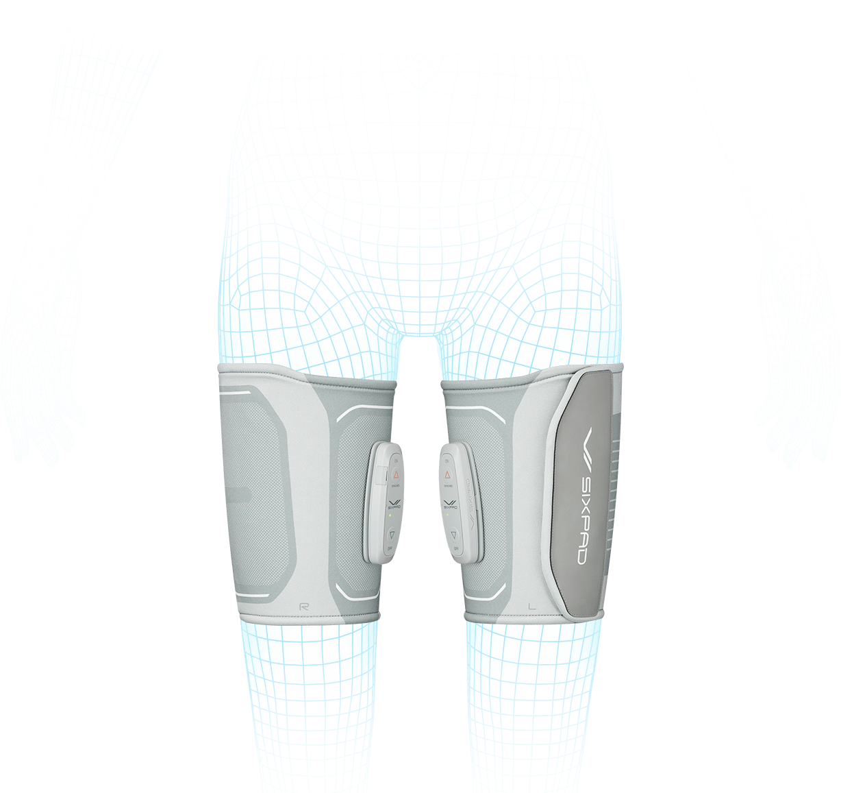 大腿四頭筋、ハムストリング、内転筋に同時アプローチ。