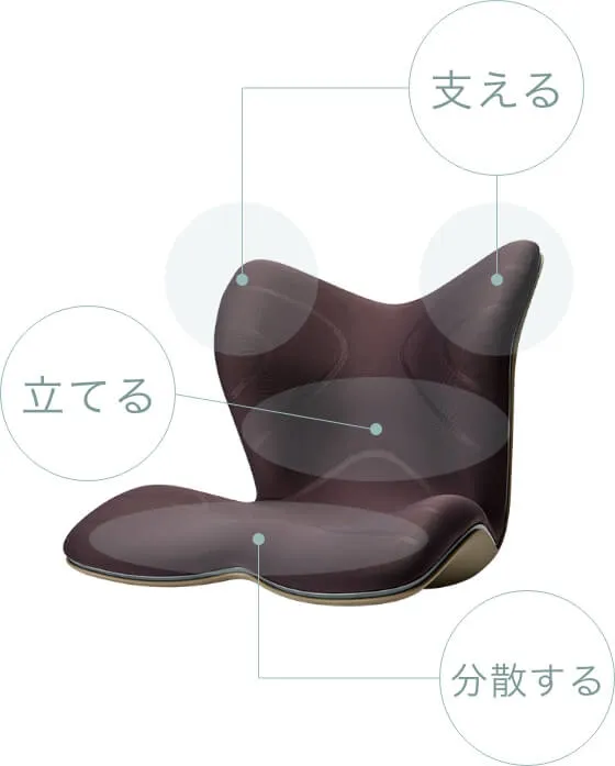 人間工学に基づいた姿勢サポート構造